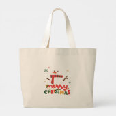 Frohe Weihnachts-Tote-Tasche Jumbo Stoffbeutel (Rückseite)