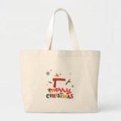 Frohe Weihnachts-Tote-Tasche Jumbo Stoffbeutel (Vorne)