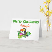 Frohe Weihnachts-Toucan-Karte Karte (Gelbe Blume)