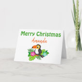Frohe Weihnachts-Toucan-Karte Karte (Vorderseite)