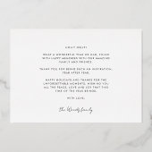 Frohe Weihnachts-trendige Foto Folien Feiertagskarte (Rückseite)