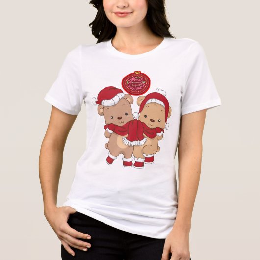 Frohe Weihnachts-Tri-Mix-T - Shirt (Vorderseite)