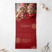 Frohe Weihnachts-Trifold Husky-Fotokarte Dreifach Gefaltete Urlaubskarte (Innenseite)