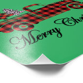 Frohe Weihnachts Truck Cheetah Trees Fotodruck (Ecke)