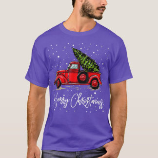 Frohe Weihnachts Truck Rot mit Tree Xmas Pajama Fu T-Shirt