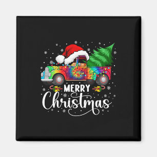 Frohe Weihnachts Truck Tree Weihnachtsmannmütze Li Magnet