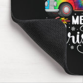 Frohe Weihnachts Truck Tree Weihnachtsmannmütze Li Mousepad (Ecke)