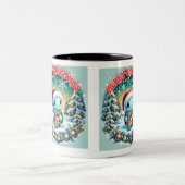 Frohe Weihnachts-Turtle Gruß-Tasse Zweifarbige Tasse (Mittel)