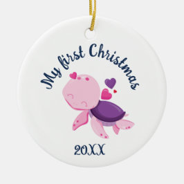 Frohe Weihnachts-Turtle-Keramik Ornament