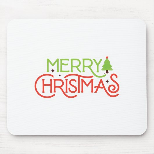 Frohe Weihnachts-Typo-Zitat Mousepad (Vorne)
