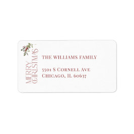 Frohe Weihnachts Typografie Botanische Weihnachten Adressaufkleber