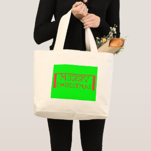 Frohe Weihnachts-Typografie-Design: Ein festes Ret Jumbo Stoffbeutel