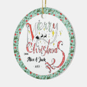 Frohe Weihnachts Typografie Editable Text Weihnach Keramik Ornament (Links)