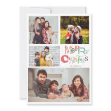 Frohe Weihnachts Typografie Foto Collage Modern