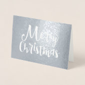 Frohe Weihnachts-Typografie-Foto Folienkarte (Vorderseite)