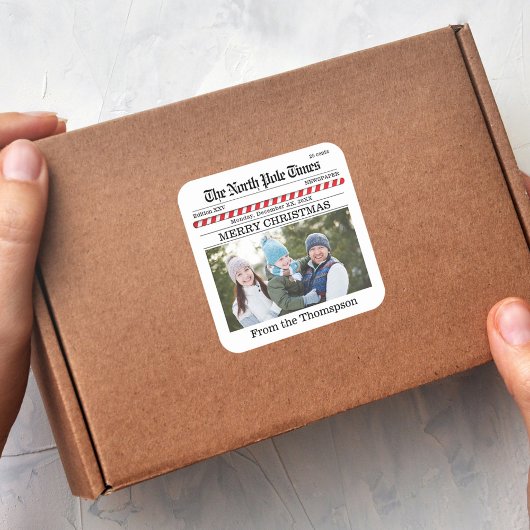 Frohe Weihnachts Typografie Foto Sticker