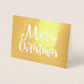 Frohe Weihnachts-Typografie Gold Foil Folienkarte (Vorderseite)