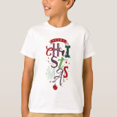 Frohe Weihnachts Typografie Lettering farbenfrohe  T-Shirt (Vorderseite)