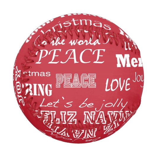 Frohe Weihnachts Typografie Muster Baseball (Vorderseite Links)