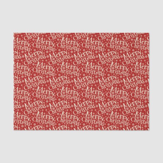Frohe Weihnachts Typografie Muster Gewebe Papier (Vorderseite)
