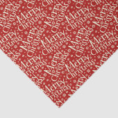 Frohe Weihnachts Typografie Muster Gewebe Papier (Ausschnitt)