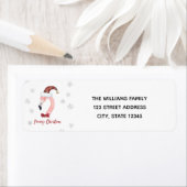 Frohe Weihnachts Typografie Santa Flamingo Rückkeh (Insitu)