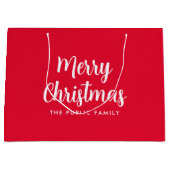 Frohe Weihnachts Typografie Script Name Template Große Geschenktüte (Vorderseite)