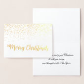 Frohe Weihnachts Typografie Script Snowflakes Folienkarte (Anzeige)