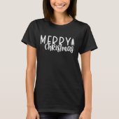 Frohe Weihnachts Typografie Script Weihnachtsbaum T-Shirt (Vorderseite)