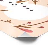 Frohe Weihnachts Typografie Snowman Floral Poster (Ecke)