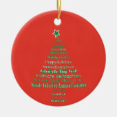 Frohe Weihnachts Typografie-Sprachbaum Keramik Ornament (Vorne)
