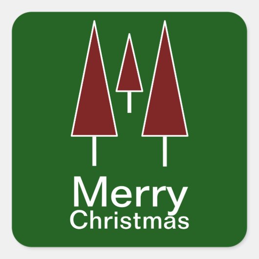 Frohe Weihnachts Typografie Square Sticker (Vorderseite)