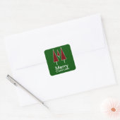 Frohe Weihnachts Typografie Square Sticker (Umschlag)