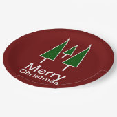 Frohe Weihnachts-Typografie Tableware Pappteller (Schrägansicht)