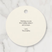 Frohe Weihnachts Typografie Text Geschenketiketten Geschenkanhänger (Rückseite)