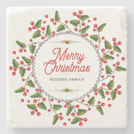 Frohe Weihnachts-Typografie & Weihnachtsfeier Steinuntersetzer