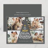 Frohe Weihnachts Typografie Weihnachtsfotokarte Dankeskarte (Vorne/Hinten)