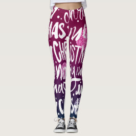 Frohe Weihnachts Typografisches Muster Leggings