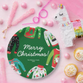 Frohe Weihnachts Ugly Sweater Party Paper Plate Pappteller (Party)