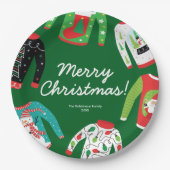 Frohe Weihnachts Ugly Sweater Party Paper Plate Pappteller (Vorderseite)