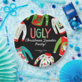 Frohe Weihnachts Ugly Sweater Party Paper Plate Pappteller (Party)