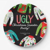 Frohe Weihnachts Ugly Sweater Party Paper Plate Pappteller (Vorderseite)