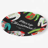 Frohe Weihnachts Ugly Sweater Party Paper Plate Pappteller (Schrägansicht)