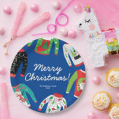 Frohe Weihnachts Ugly Sweater Party Papierplatte Pappteller (Party)