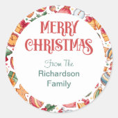 Frohe Weihnachts-Umschlag Aufkleber (Vorderseite)