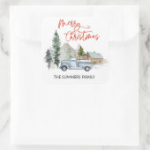 Frohe Weihnachts-Umschlag Aufkleber Rustic Truck W (Tasche)