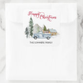 Frohe Weihnachts-Umschlag Aufkleber Rustikale LKW- (Tasche)