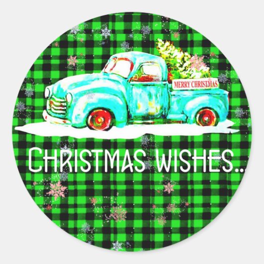 Frohe Weihnachts-Umschlag Aufkleber Sticker (Vorderseite)
