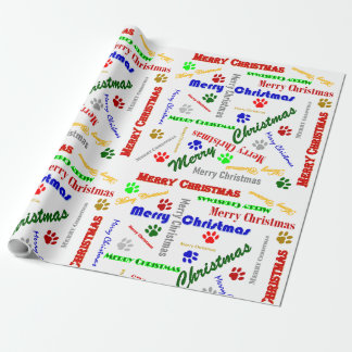 Frohe Weihnachts- und Dog Paw Wrapping Paper Geschenkpapier