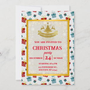 Frohe Weihnachts- und Neujahrsgeschenkmuster Einladung